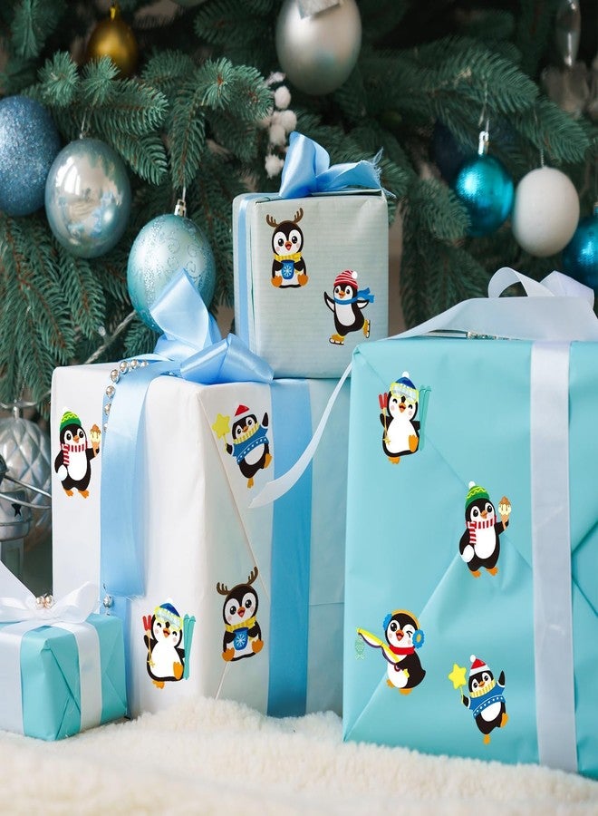 Haooryx Winter Penguin Sticker Roll - 300Pcs Make A Cute Penguin Make Your Own Cartoon Animal DIY Waterproof Vinyl Reusable Laptop Sticker Coloring Scrapbook Water Bottle Page Activity Pad Party Favor - Image 5